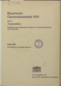 Heft 302 - 1970 ArbeitsstÃ¤tten
