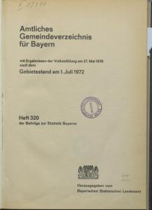 Heft 320 - 1970 VolkszÃ¤hlung 1970
