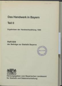 Heft 504 - 1995 HandwerkszÃ¤hlung
